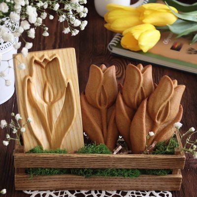 画像1: チューリップ/tulip*wood gingerbread cookie mold