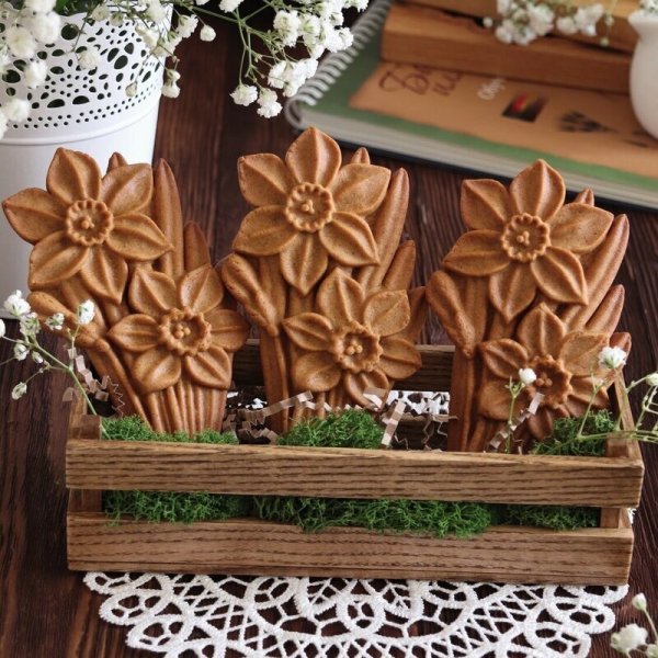 画像3: 水仙*narcissus/wood gingerbread cookie mold (3)