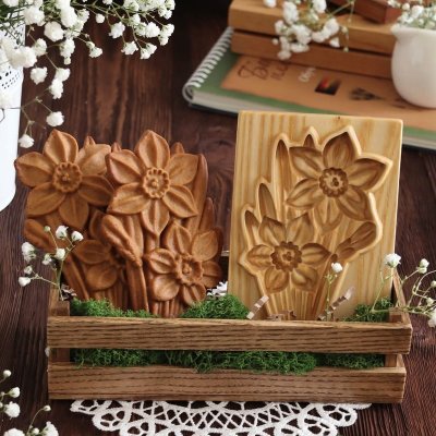 画像2: 水仙*narcissus/wood gingerbread cookie mold
