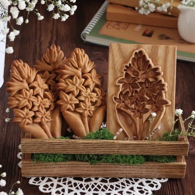 画像2: ヒヤシンス*Hyacinth/wood gingerbread cookie mold