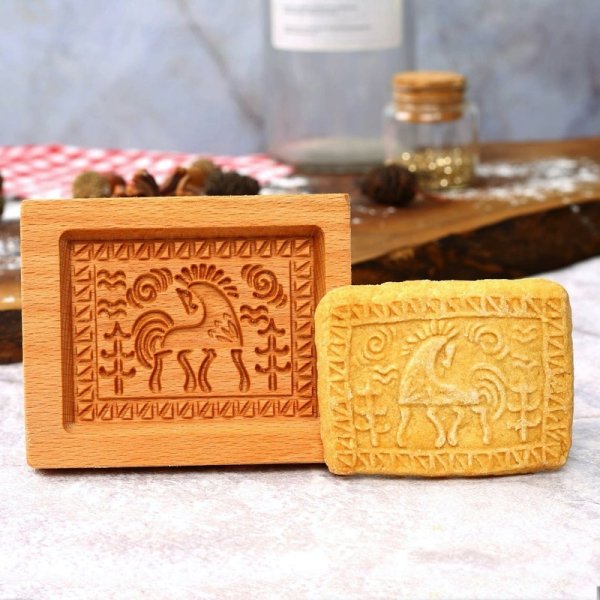 画像1: Mezen painting＜馬*horse>/wood gingerbread cookie mold (1)