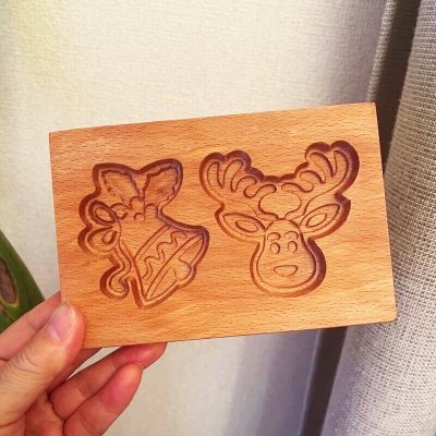 画像1: トナカイ&ベル*wood gingerbread cookie mold