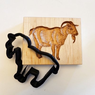 画像2: ヤギ*Goat＋カッター付き*wood cookie mold
