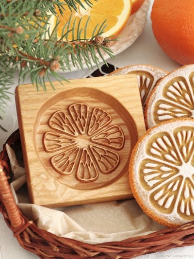 画像1: オレンジ*Orange /wood gingerbread cookie mold