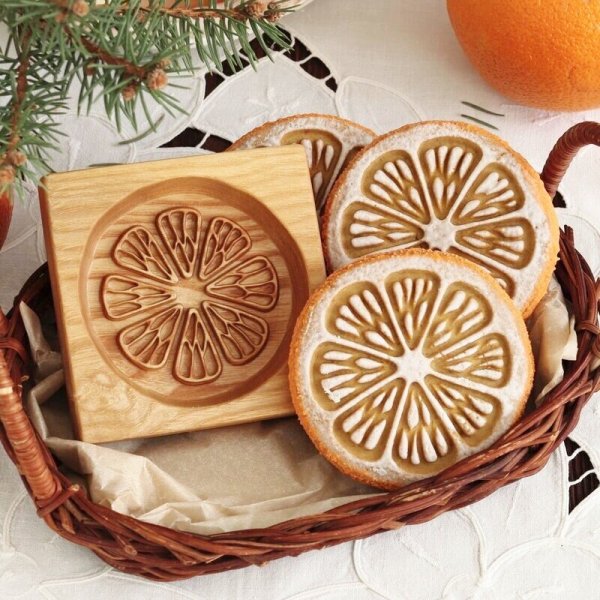 画像1: オレンジ*Orange /wood gingerbread cookie mold (1)