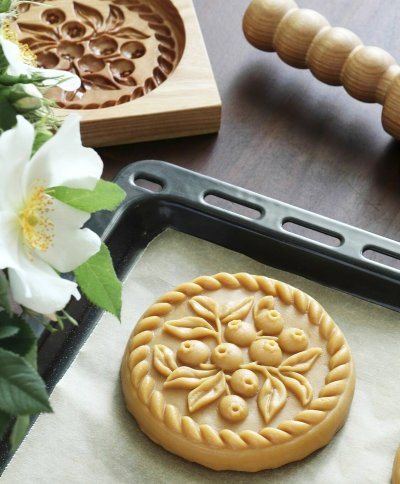 画像1: ブルーベリー*blueberry /wood gingerbread cookie mold