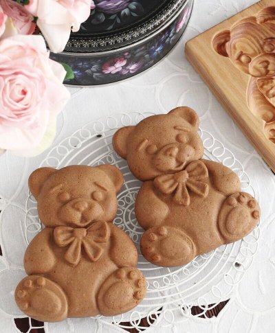 画像1: くまちゃん*Bear/wood gingerbread cookie mold