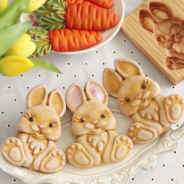 画像2: うさぎちゃん*Rabbit /wood gingerbread cookie mold (2)