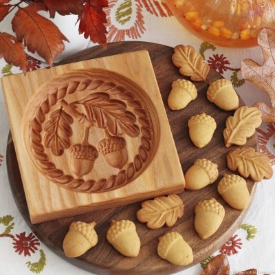 画像3: どんぐり*Acorn /wood gingerbread cookie mold