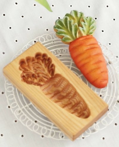 画像1: 人参*Carrot /wood gingerbread cookie mold
