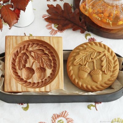 画像1: どんぐり*Acorn /wood gingerbread cookie mold