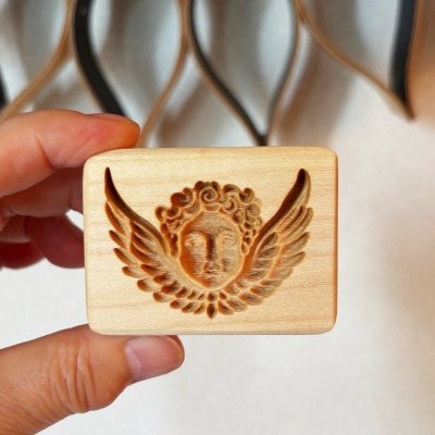 画像1: 天使の肖像 /Cherub＋カッター付き*wood cookie mold 