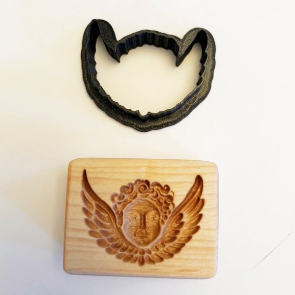 画像2: 天使の肖像 /Cherub＋カッター付き*wood cookie mold  (2)
