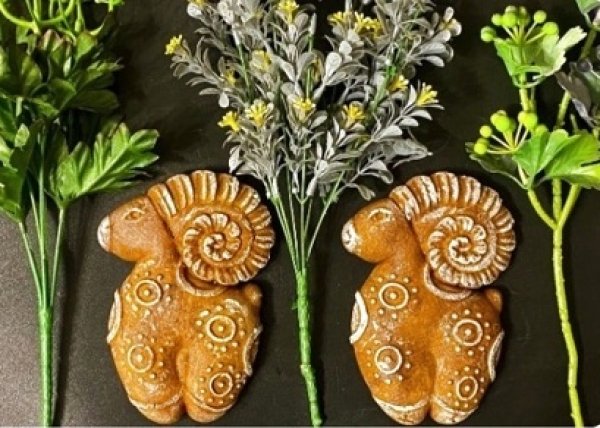 画像2: 子羊/ lamb dymkovsky*wood gingerbread cookie mold (2)