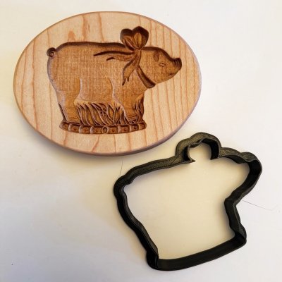 画像2: 【送料無料】豚ちゃん/ Pig＋カッター付き*wood cookie mold 