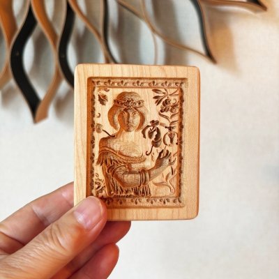画像1: 「蘭と少女」ポールベルトン/アールヌーボー様式*wood cookie mold【送料無料】