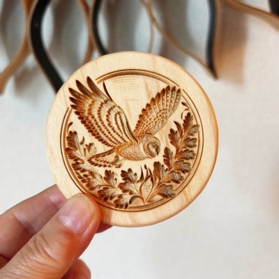 画像1: 【送料無料】ふくろう /Flying Owl＋カッター付き*wood cookie mold 