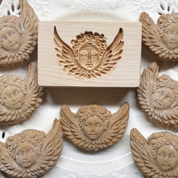 画像1: 天使の肖像 /Cherub＋カッター付き*wood cookie mold  (1)
