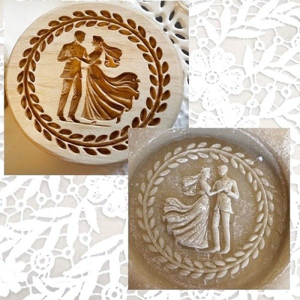 画像1: 【送料無料】Wedding Dance /ウエディング ダンス*wood cookie mold  (1)