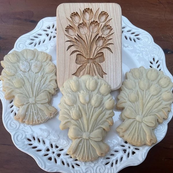 画像1: チューリップのブーケ/Bouquet of Tulips＋カッター付き*wood cookie mold【送料無料】 (1)