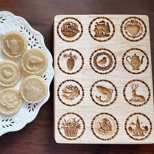 画像1: 12種類のモチーフ*wood cookie mold【送料無料】 (1)