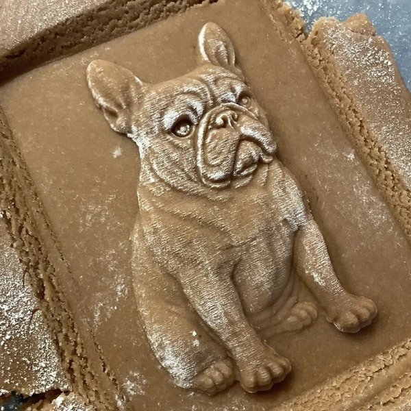 画像2: フレンチブルドッグ/French Bulldog＋カッター付き*wood cookie mold【送料無料】 (2)