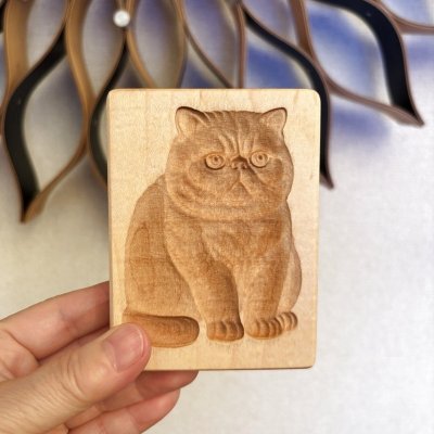 画像1: エキゾチックショートヘア/Exotic Shorthair＋カッター付き*wood cookie mold【送料無料】