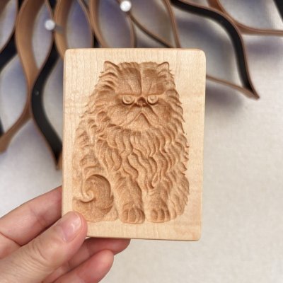 画像1: 不機嫌なペルシャ猫/Grumpy Persian＋カッター付き*wood cookie mold【送料無料】