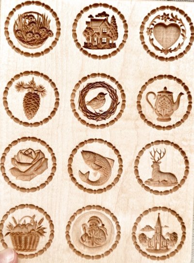 画像1: 12種類のモチーフ*wood cookie mold【送料無料】