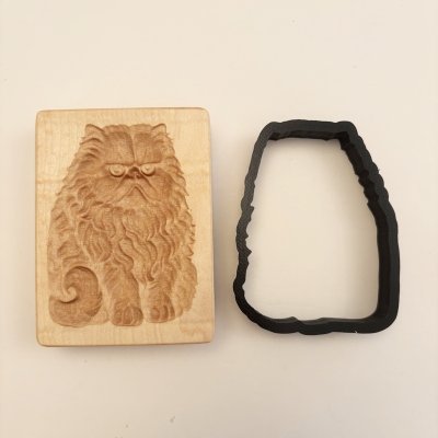 画像2: 不機嫌なペルシャ猫/Grumpy Persian＋カッター付き*wood cookie mold【送料無料】
