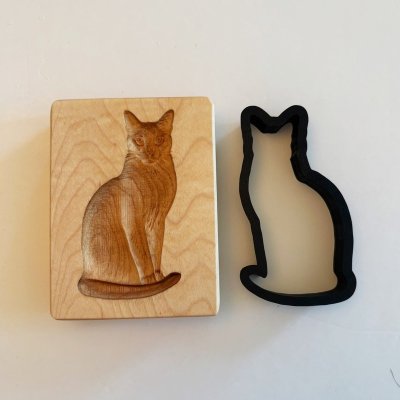 画像2: シャム猫 / Siamese Kitty＋カッター付き*wood cookie mold【送料無料】