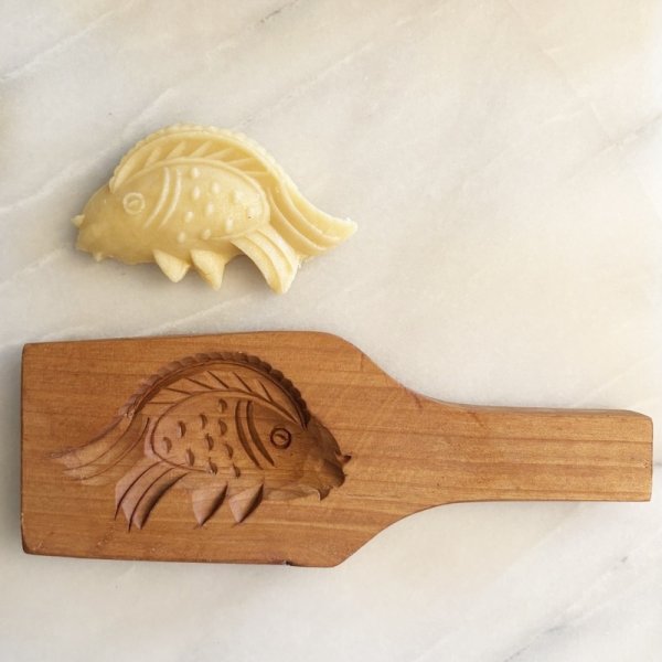 画像1: 魚.Fish / 月餅*wood mooncake mold (1)