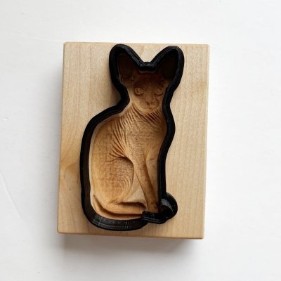 画像2: スフィンクス / Sphynx cat＋カッター付き*wood cookie mold【送料無料】