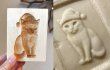 画像1: Christmas Kitty / クリスマスキャット＋カッター付き*wood cookie mold【送料無料】 (1)