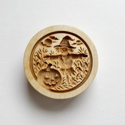 画像1: 案山子とカボチャ/Scarecrow&Pumpkin*wood cookie mold【送料無料】