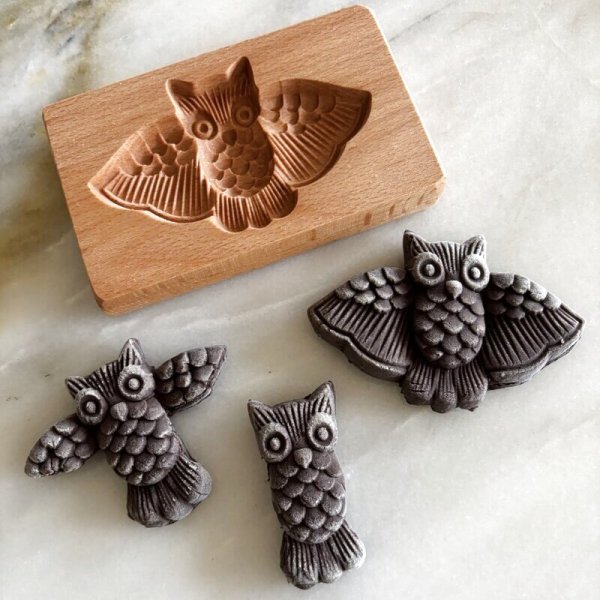 画像1: ふくろう/owl*wood gingerbread cookie mold (1)