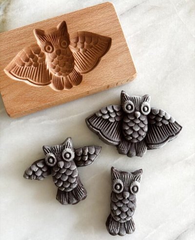 画像1: ふくろう/owl*wood gingerbread cookie mold