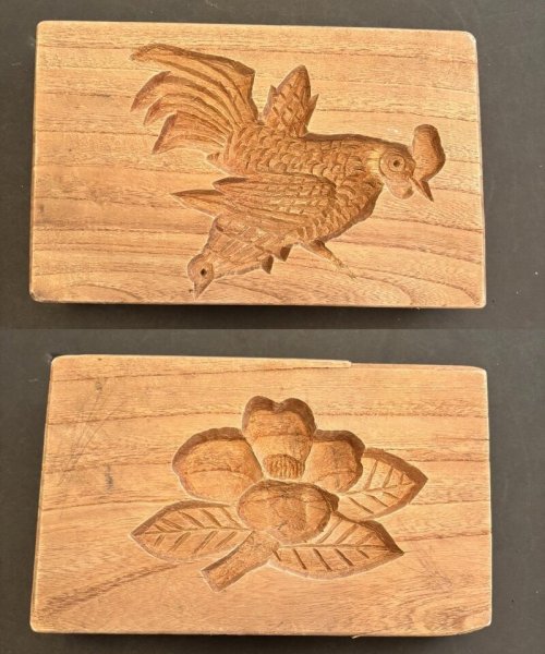 画像1: double side /鶏と椿 /菓子木型. (1)