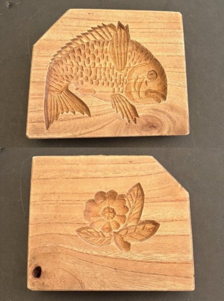 画像1: double side /鯛とお花 /菓子木型. (1)