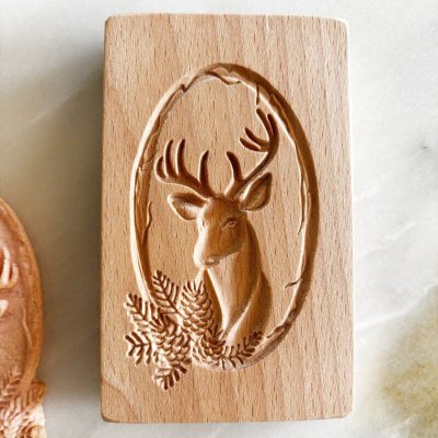 画像1: トナカイと松ぼっくり/wood gingerbread cookie mold