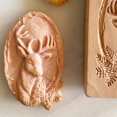画像3: トナカイと松ぼっくり/wood gingerbread cookie mold