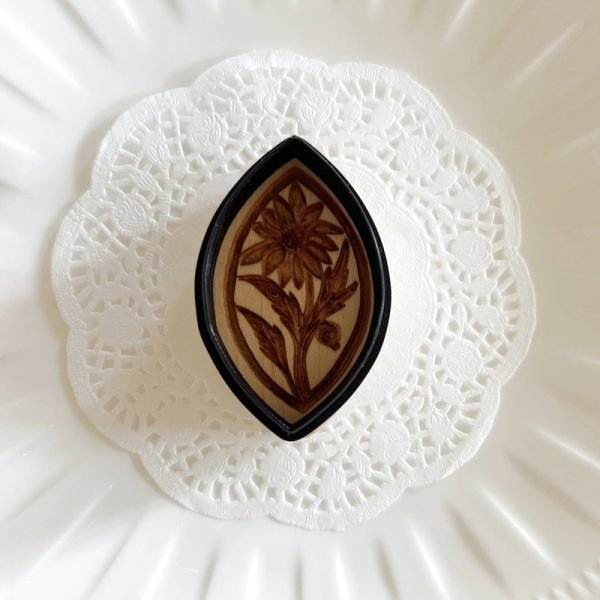 画像4: デイジー*アールヌーボー様式/ Art Nouveau Daisy＋カッター付き*wood cookie mold【送料無料】 (4)