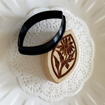 画像2: デイジー*アールヌーボー様式/ Art Nouveau Daisy+カッター付き*wood cookie mold【送料無料】