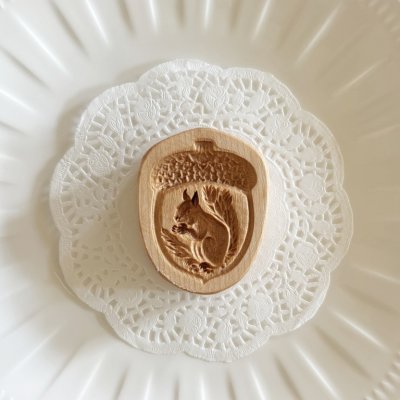 画像1: リス/ Squirrel+カッター付き*wood cookie mold【送料無料】