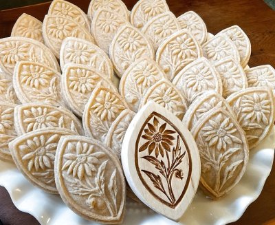 画像3: デイジー*アールヌーボー様式/ Art Nouveau Daisy+カッター付き*wood cookie mold【送料無料】