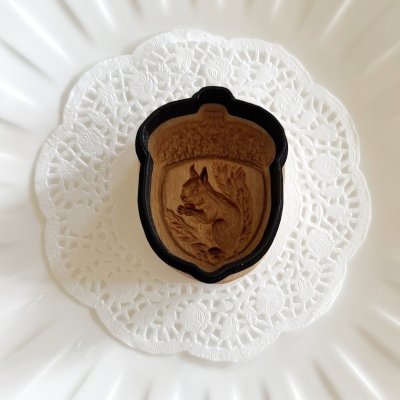 画像3: リス/ Squirrel+カッター付き*wood cookie mold【送料無料】