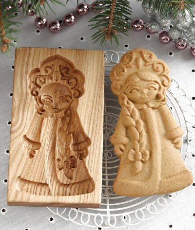 画像1: 雪娘*スネグーラチカ /wood gingerbread cookie mold