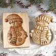 画像1: 雪だるま /wood gingerbread cookie mold (1)