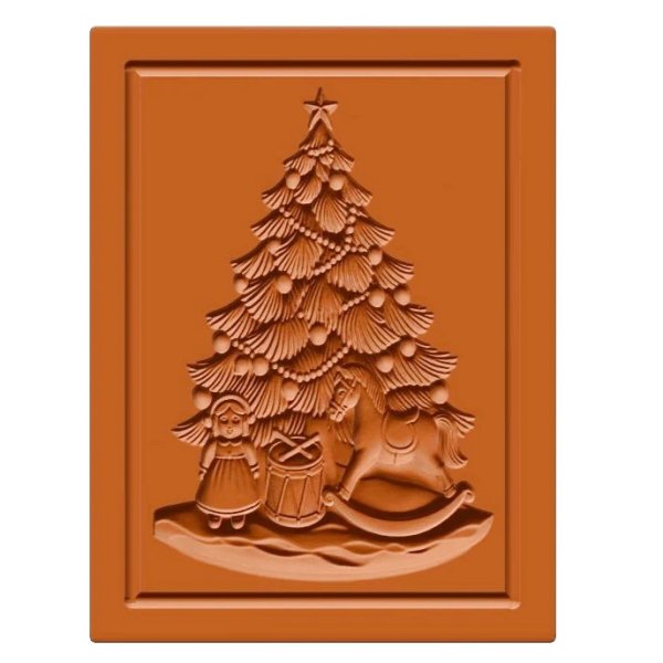 画像1: クリスマスツリー /springerle cookie stamp (1)