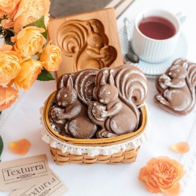 画像1: リスとドングリ*wood gingerbread cookie mold